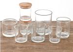 Clear Glass Cylinder Candle Jar Vessel with Shiny Gold Metal Lid Iron for Candle