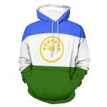 Men's Fleece Hoodie Unisex Flag Print Hooded Pullover Kangaroo Pocket Sweatshirt