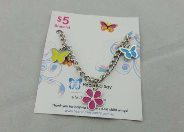 Buy cheap Promotional Butterfly Bracelet Key Chain , Iron Stamped with Soft Enamel from wholesalers