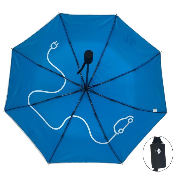 Auto Open Close Double Layer Compact Folding Umbrella With Double Fiberglass