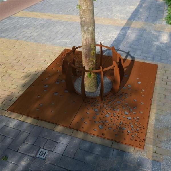 Buy cheap Customized Rusted Metal Corten Steel Tree Grating For Garden Decorative from wholesalers