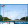 Buy cheap 10m 15m Polygon Outdoor Street Light Pole Galvanization Steel Double Arms from wholesalers