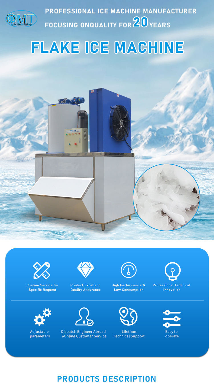 1830*1635*2600mm Flake Ice Maker Machine for Large-Scale Ice Production in Manufacturing Plant