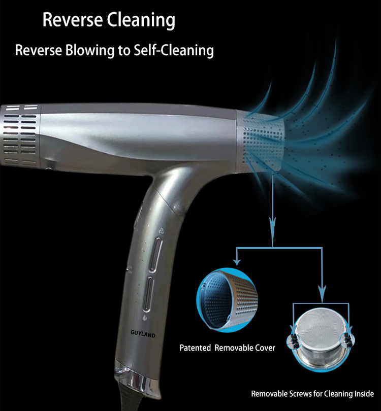 Powerful 1600W AC Motor Electric Hair Dryer Positive & Negative Ion With Diffuser