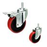 Buy cheap Red Iron Core PU 100mm Medium Duty Casters With Dual Brake from wholesalers