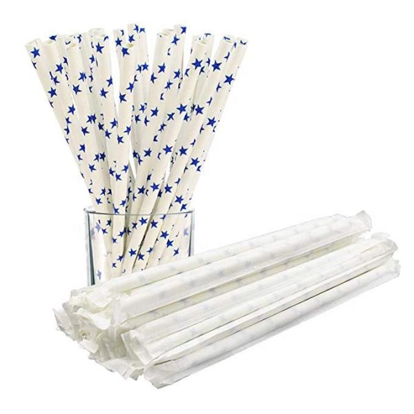 Buy cheap White Kraft Paper Wrapped Paper Straws Biodegradable Water Resistant from wholesalers