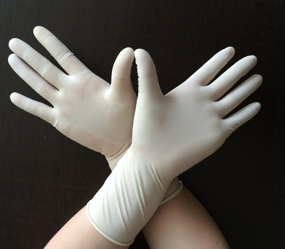Buy cheap Polymer Coating Disposable Sterile Gloves , Long Arm Latex Gloves SO 13485 Approval from wholesalers
