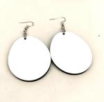 Creative Easter Bunny Egg Sublimation MDF Blanks Oval Shape Earrings