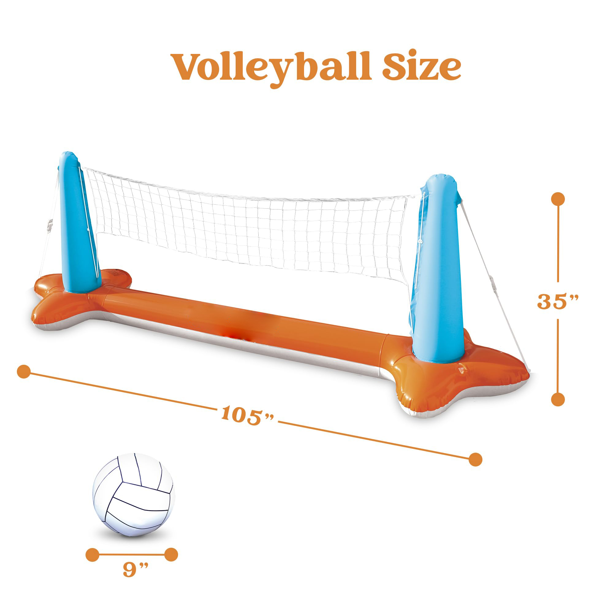 AJUNION PVC Inflatable Volleyball Pool Floating Swimming Float for Max Capacity ＞500kg