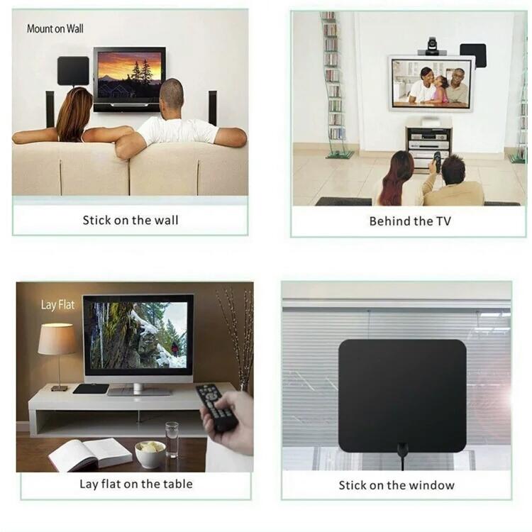 HD UHF Digital TV Antenna with Booster Amplifier and Connect Type F Male/IEC Male