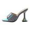 Buy cheap Metallie Shiny Silver 12cm Ladies High Heel Shoes Snake Ankle Strap from wholesalers