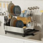 Rectangle Stainless Steel Detachable Dish Rack For Organizing