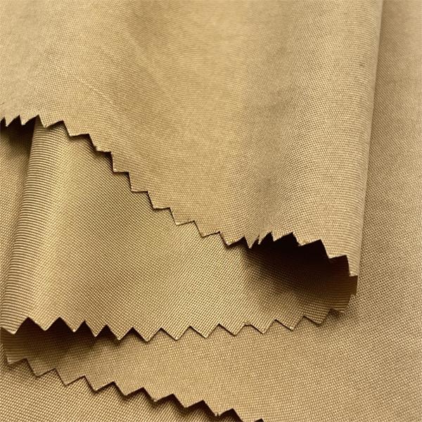Buy cheap 85% Polyester 15% Nylon Brushed Twill Peach Skin Beach Pants Fabric from wholesalers