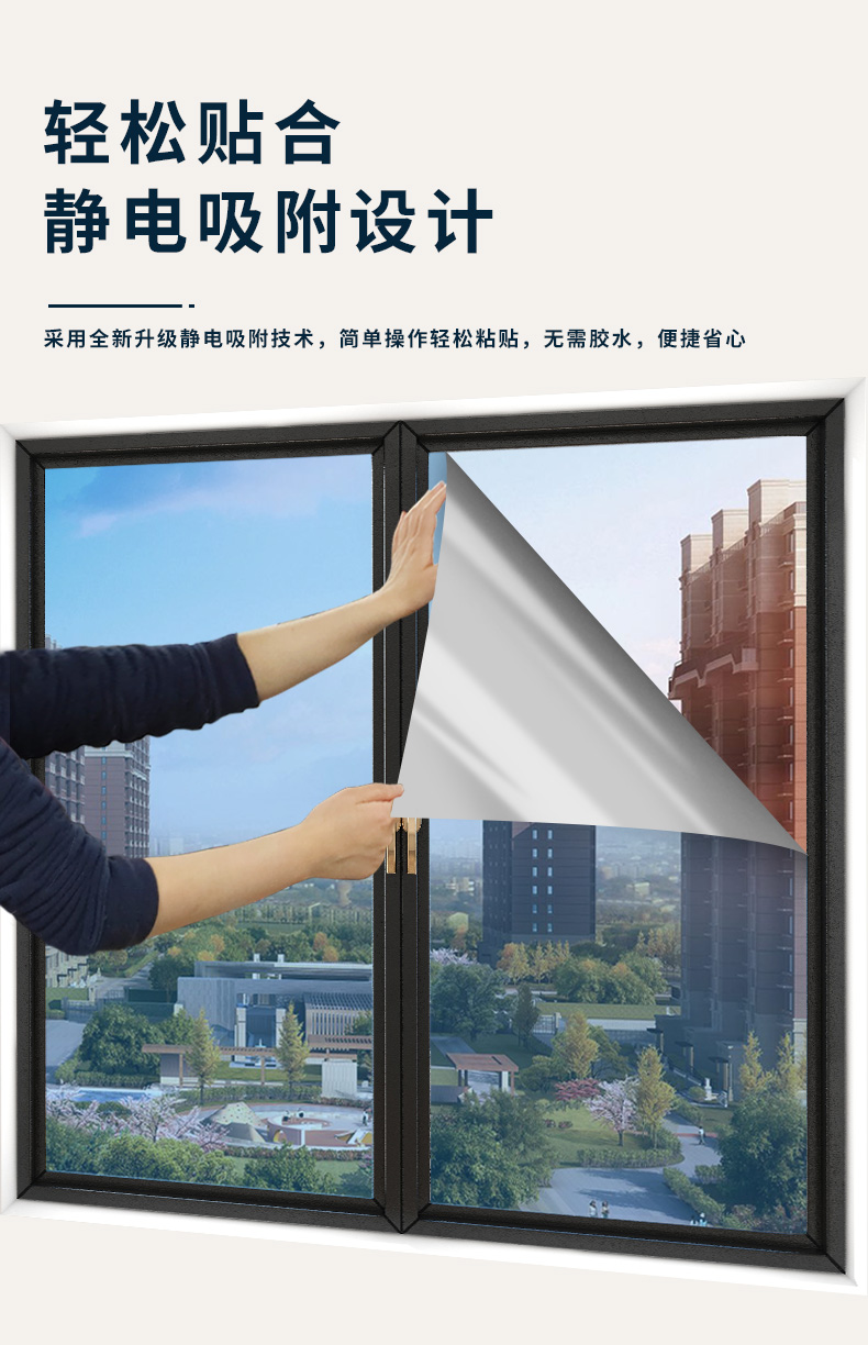 Etched Pvc Static Window Film UV Resistant Half Transparent Window Sticker Privacy