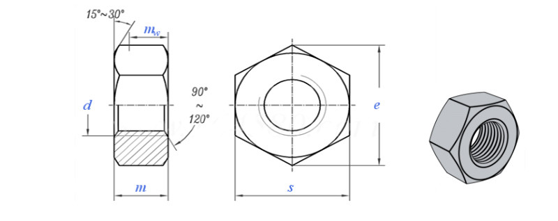 Carbon Steel Galvanized Hex Nut Corrosion Resistant Zinc Hex Nut M27