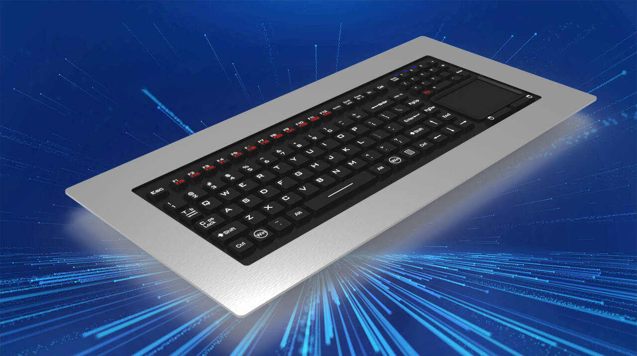 IP65 Panelmount Stainless Steel Metal Silicone Industrial Medical Keyboard With Touchpad