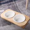 Buy cheap Cat Protection Cervical Vertebra Double Bowl Raised Ceramic Bamboo Wood from wholesalers