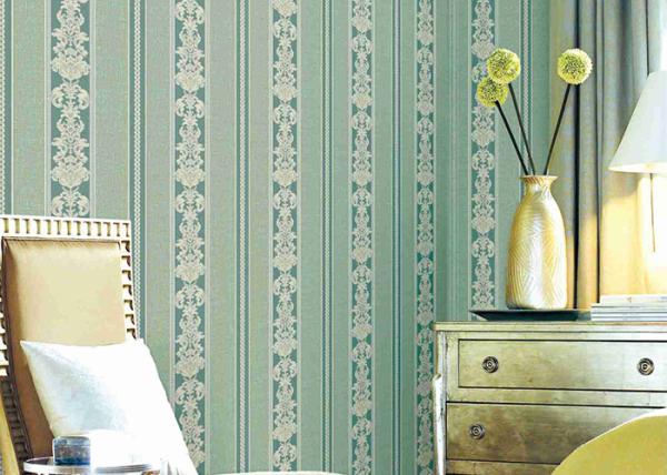 Buy cheap Washable Classic Striped Floral Wallpaper , Vinyl Material Durable Wall Coverings from wholesalers