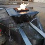 Black Decorative Metal Gas Waterfall Fire Pit Bowl Heaters For Swimming Pool