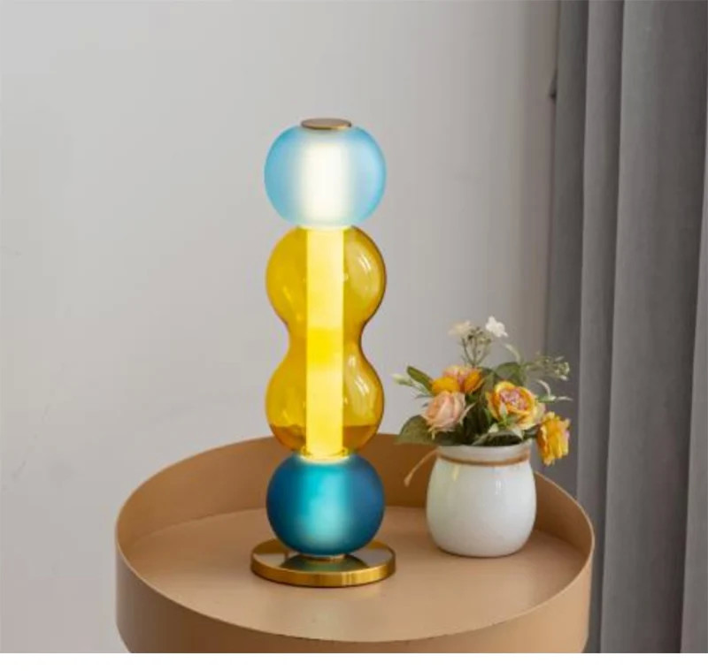 Scandinavian glass pendant lights Minimal colorful lampshade bedside lamp(WH-AP-582)