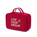 Professional Custom Large Capacity Waterproof Polka Dot Wash Makeup Bag