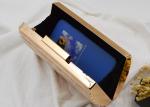Hardware Box Rose Gold Clutch Bag , Glitter Champagne Color Evening Clutch Purse