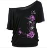Buy cheap 100% Cotton Plus Size Ladies Shirts Bat Sleeve T Shirt Slant Shoulder Short Sleeve from wholesalers