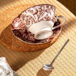 Flower Design Ceramic Valentine Gift Set For Girls 200 Ml Cup And Saucer With