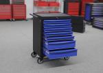 Blue Metal Movable Steel Rolling Tool Cabinet 7 Drawers On Wheels