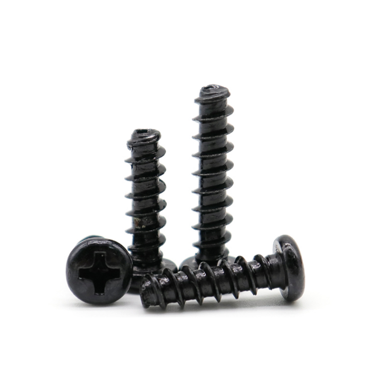 Metric Carbon Steel Black M2 M2.3 M2.6 M3 M3.5 M4 Phillips Pan Framing Head Self Tapping Screw for Plastic