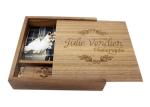 Natural Wood 4 * 6 Inches Wooden Photo Boxes For Photographers Square Shape