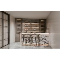 Buy cheap Wood Grain Stainless Steel Wine Cabinet With High-Low Quartz Design Island product