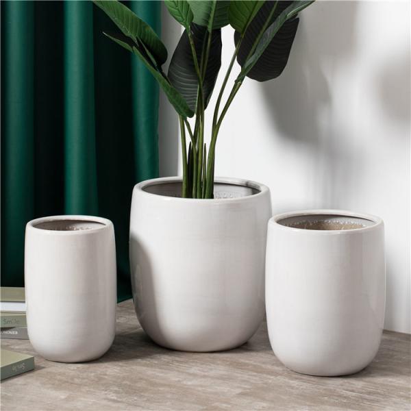Buy cheap High quality elegant home garden decor white floor plant pots cheap outdoor indoor ceramic pots planter from wholesalers