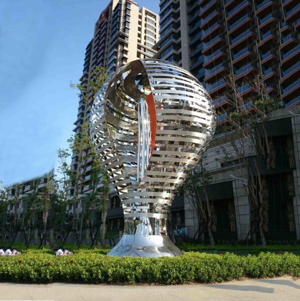 Quality Outdoor Stainless Steel Art Sculptures Flower Bud Polished Mirror Surface for sale
