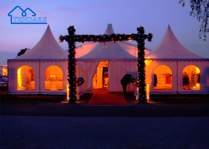 10m Clear Span Aluminium Pagoda Tent White Red Blue Yellow Green Customized