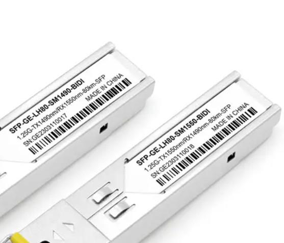 Buy cheap 1.25G 80km SFP Fiber Optic Transceiver 1490/1550nm SC Connector BIDI OEM Manufacturer from wholesalers
