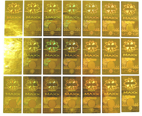 Waterproof Hologram Security Stickers , Gold Sticker Printing In 2D / 3D Labels