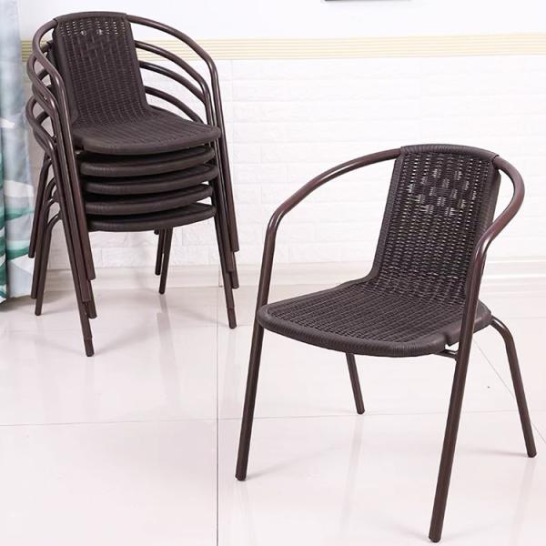Hotel Garden Balcony Beach Stackable Armchair Woven PE Rattan Wicker Dining