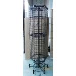Black Supermarket Display Shelves TUV Approval Rotating Display Rack With Wheels