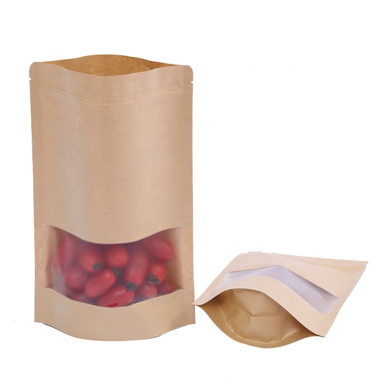 Free samples available biodegradable feature and plastic material kraft paper stand up zipper coffee tea bags