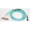Buy cheap Aqua Round Bundle MPO LC 12 Core Fiber Optic Patch Cord from wholesalers