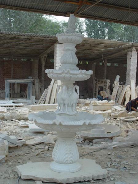 Buy cheap Crane Carved White Marble Stone Water Fountain Decoration from wholesalers
