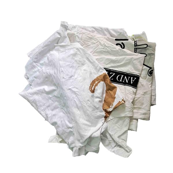 Buy cheap Recycled 85% Cotton 25Kg Packaging White T Shirt Rags from wholesalers
