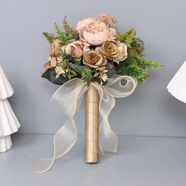 High Quality Wholesale Wedding Bouquets Artificial Flowers Roses Brides
