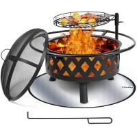 Buy cheap Outdoor Stainless Steel Fire Pit BBQ Grill Mesh Spark Screen Over Log Grate product