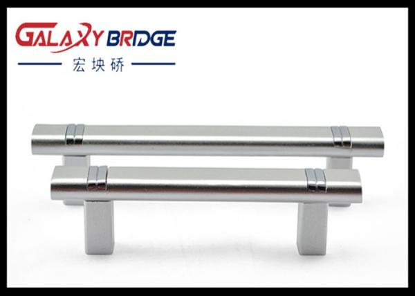 Solid 320mm Aluminum Kitchen Cabinet Handles , Silver Zinc Assembly Aluminium D