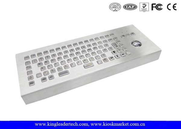 Buy cheap Desktop 86 Keys Stainless Steel Keyboard With Trackball FCC Brushed from wholesalers