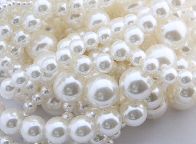 DIY Handmade Whtie Color 3mm -30mm Round ABS Plastic Imitation Pearls Loose Beads