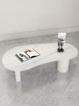 Unique Shaped Marble Coffee Table With Wooden Base ODM