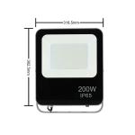 24000 Lumen Outdoor 200w LED Flood Light Good Heat Sinkging 80 CRI 120° Degree